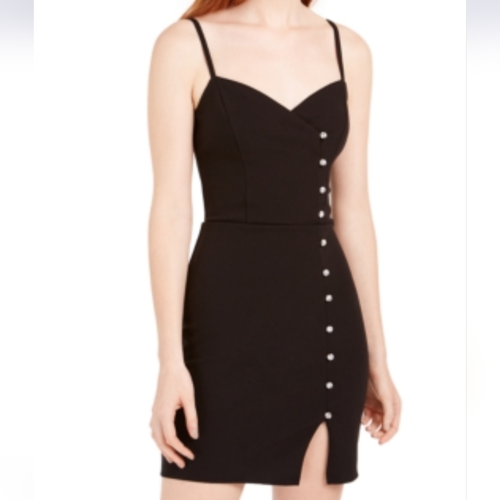 NWT TRIXXI EMBELLISHED V-NECK TANK BLACK DRESS